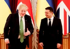 Boris Johnson meets President Zelensky in Kyiv