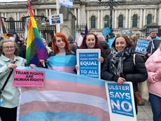 Belfast protest calls for ban on conversion therapy for transgender people