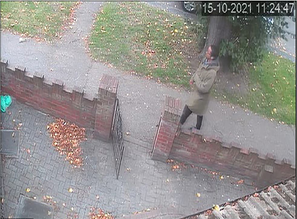 <p>Ali Harbi Ali captured on CCTV walking from Leigh-on-Sea railway station to Belfairs Methodist Church</p>