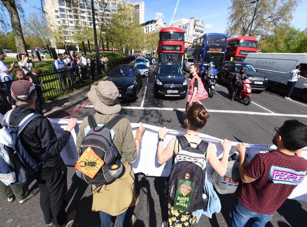Extinction Rebellion protesters block bridges in central London (XR)