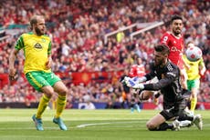 De Gea concerned by United’s form despite ‘massive’ win over Norwich