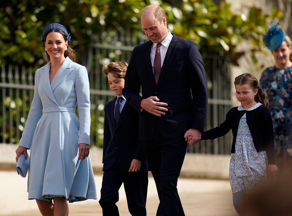 <p>The family were out for Easter Sunday but the Queen stayed home </p>