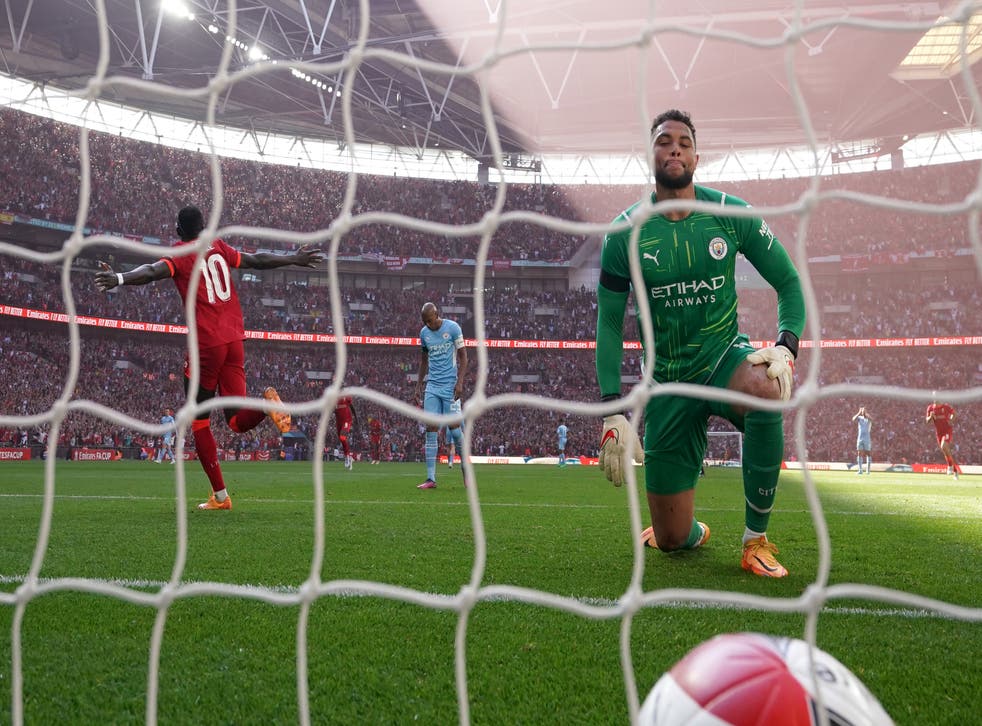Manchester City goalkeeper Zack Steffen’s error helped Liverpool win their FA Cup semi-final (ニックポッツ/ PA)
