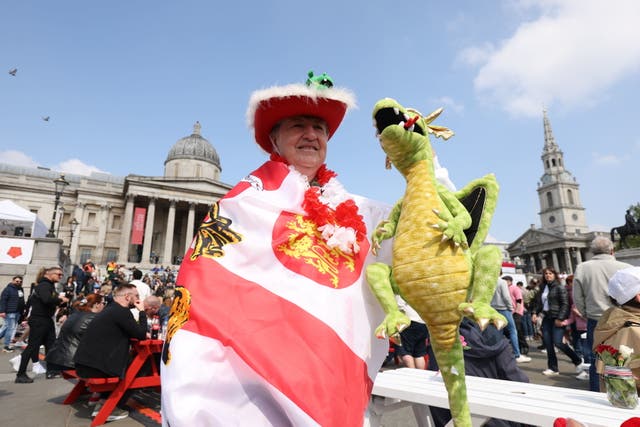 Killy Cavendish during St George's Day celebrations in London's Trafalgar Square