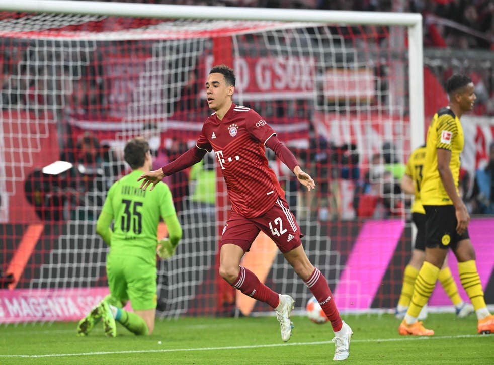 <p>Jamal Musiala scored the third goal for Bayern </p>