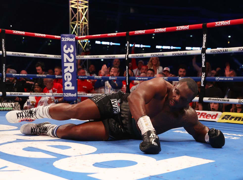 <p>Dillian Whyte was stopped by Tyson Fury in round 6</p>