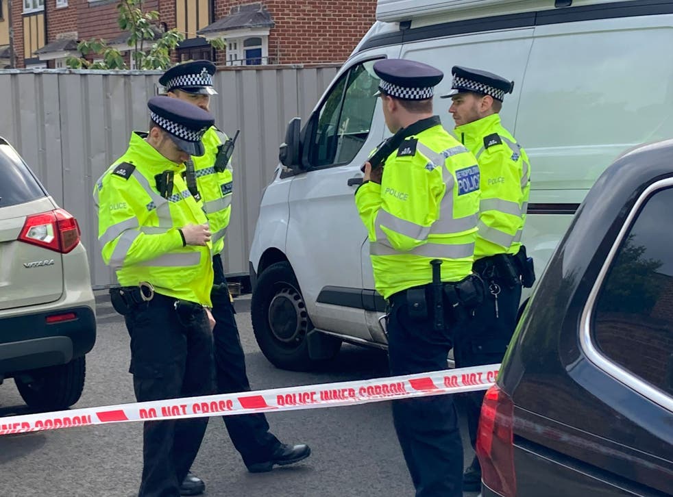 <p>Police at the scene in Bermondsey </p>