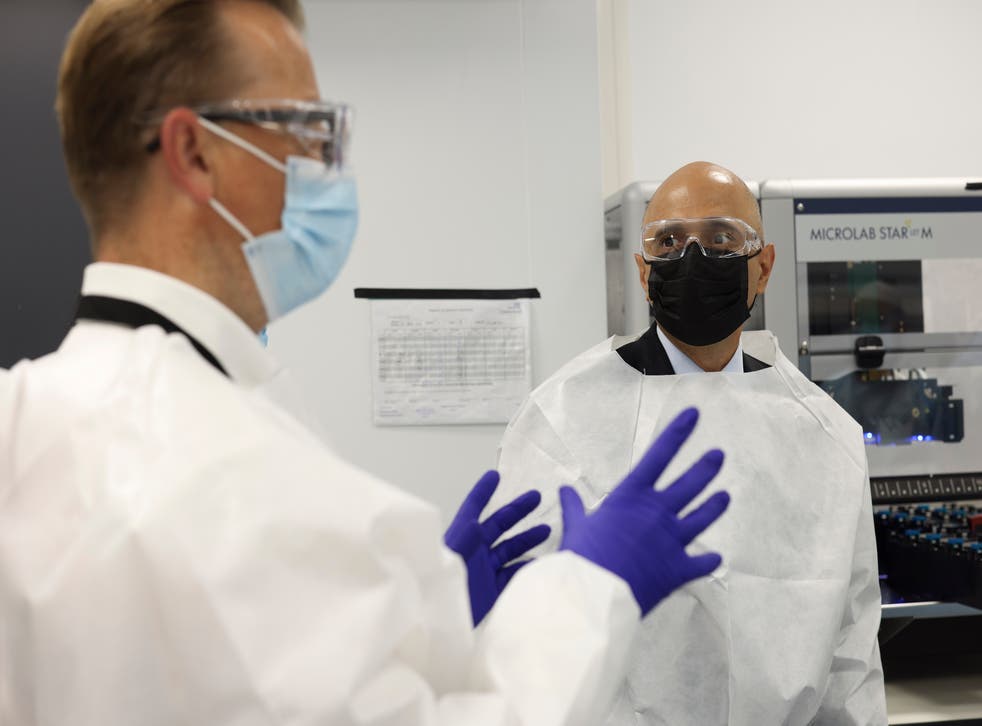 <p>The health secretary, Sajid Javid, during a visit to the Rosalind Franklin laboratory last year </s>