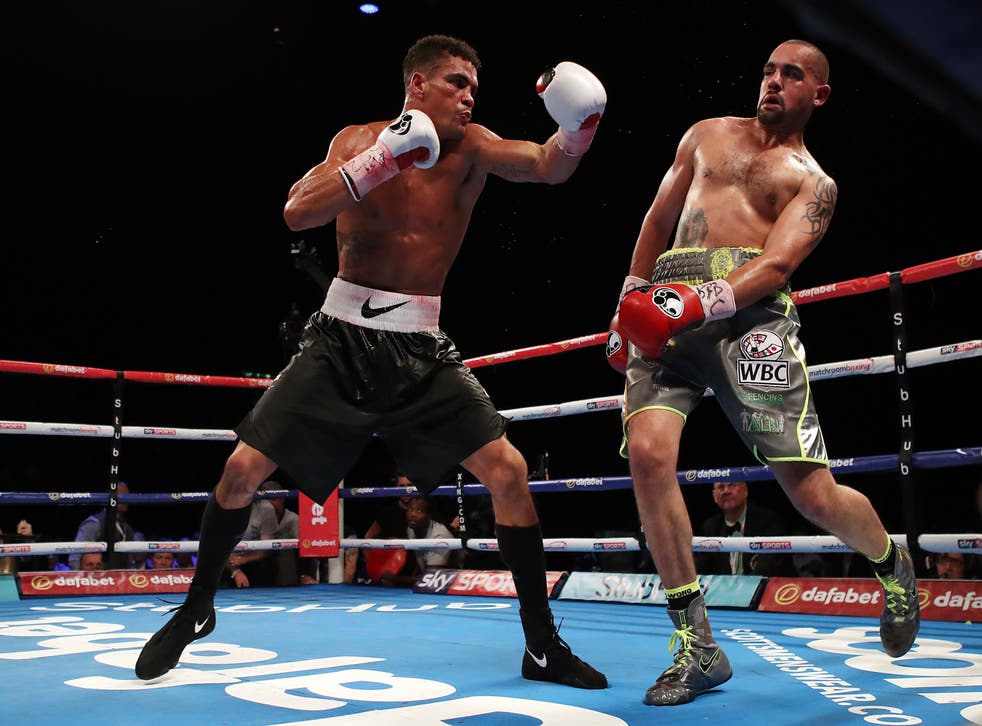 Ogogo (left) suffered an eye injury in defeat to Craig Cunningham (Nick Potts/PA)