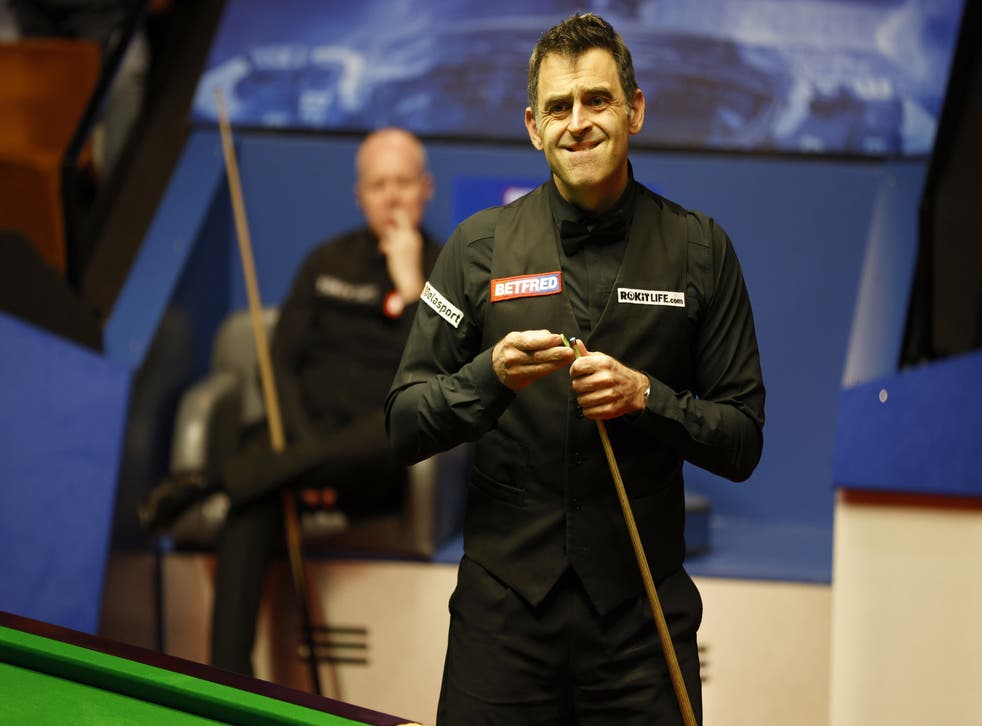 Ronnie O’Sullivan (pictured) rattled in three more centuries against John Higgins (Richard Sellers / PA)