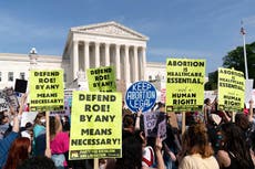 Only 28 per cent of Americans want Roe vs Wade overturned,  poll finds