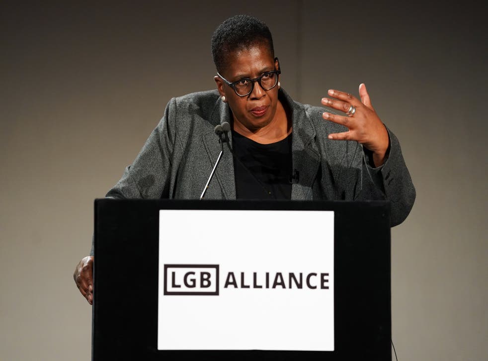 Allison Bailey at the first LGB Alliance annual conference held in October last year at the Queen Elizabeth II Conference Centre in central London (Kirsty O’Connor/PA)