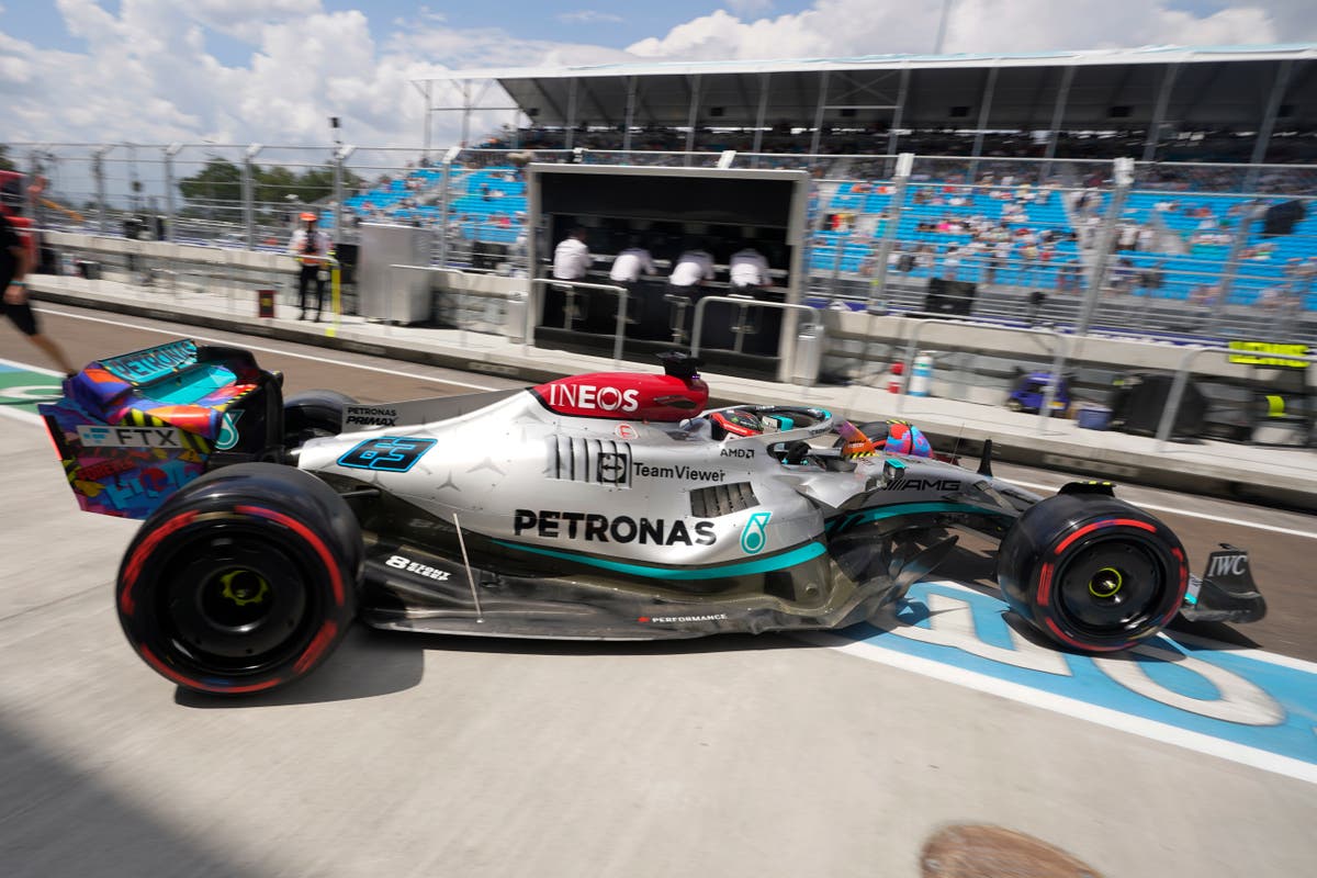 George Russell tops Miami Grand Prix second practice as Max Verstappen breaks down