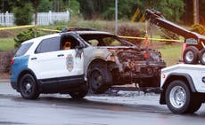 NC officers kill man setting cars ablaze near police station
