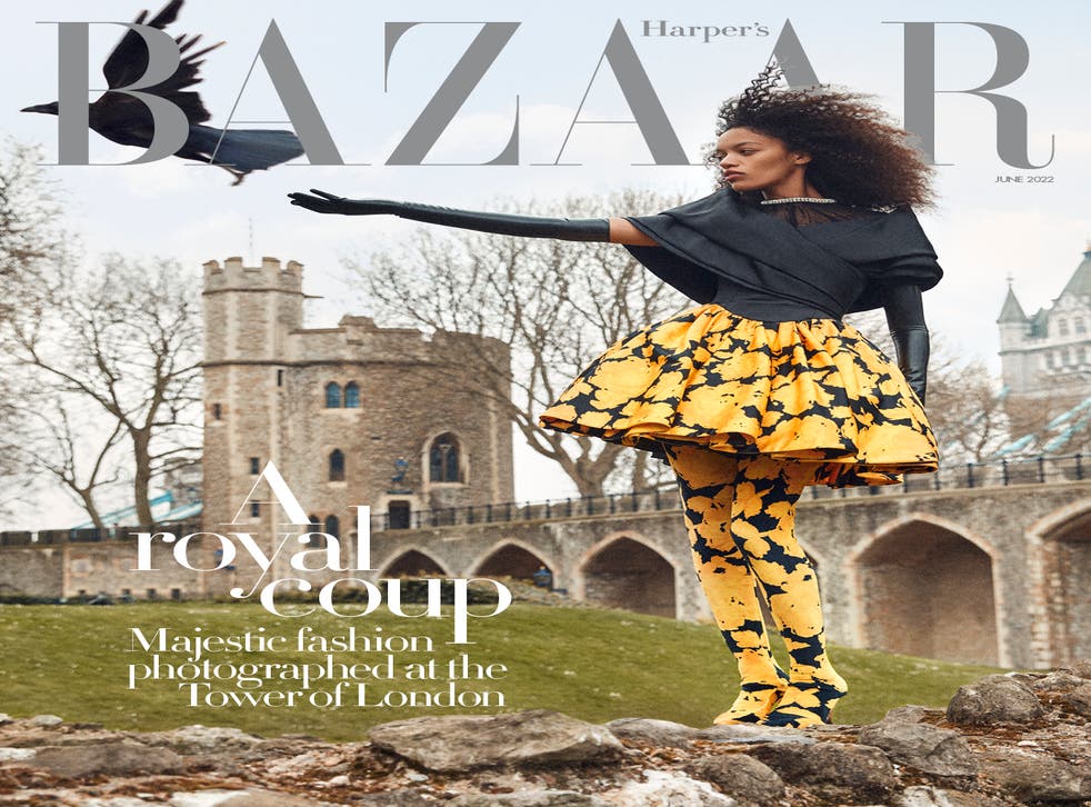 Harper’s Baazar have revealed their Platinum Jubilee issue (Harper’s Bazaar/Richard Phibbs/PA)