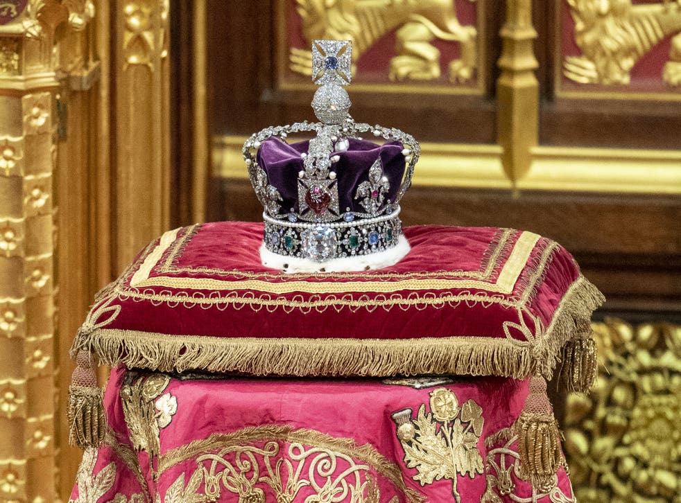 The Imperial State Crown rests on a velvet cushion (Arthur Edwards/The Sun/PA)