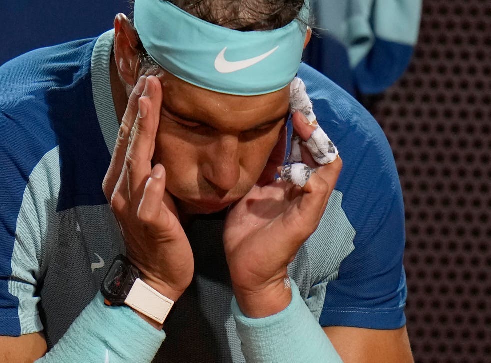 Rafael Nadal must now be a doubt for the French Open, which starts later this month (Alessandra Tarantino/AP)