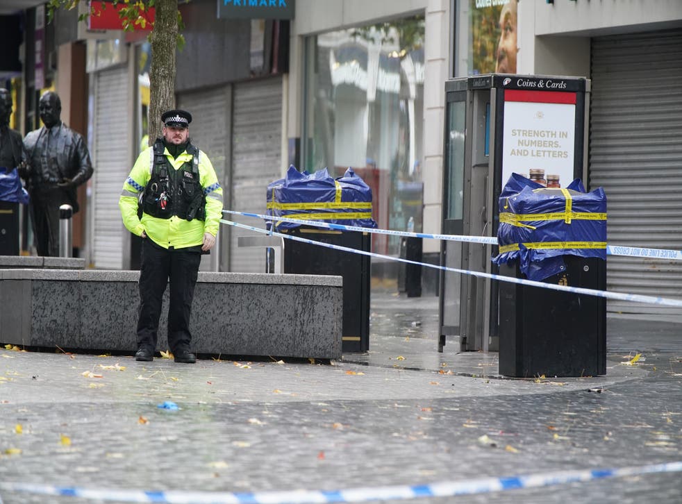 A police cordon near the scene in Liverpool city centre where 12-year-old Ava White died (Peter Byrne/PA)