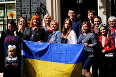 ‘We feel safe here’: Ukrainian refugees meet PM at Downing Street