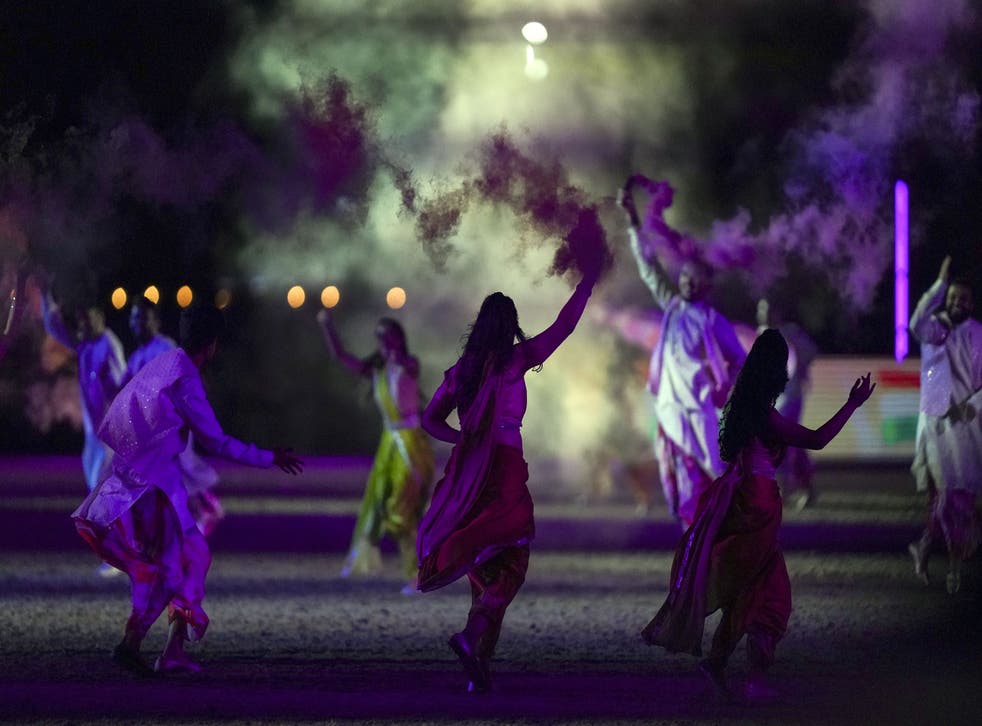 Bollywood dancers at work (Steve Parsons/PA)