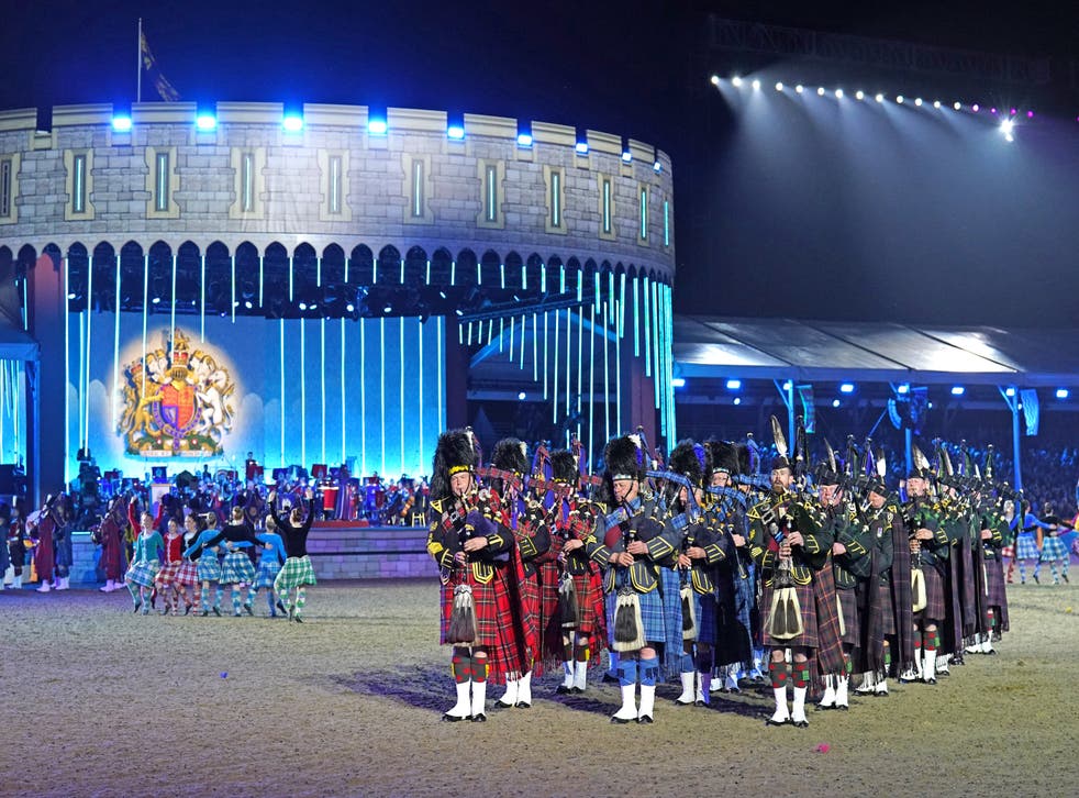 Pipers perform at the pageant near Windsor Castle (Steve Parsons/PA)