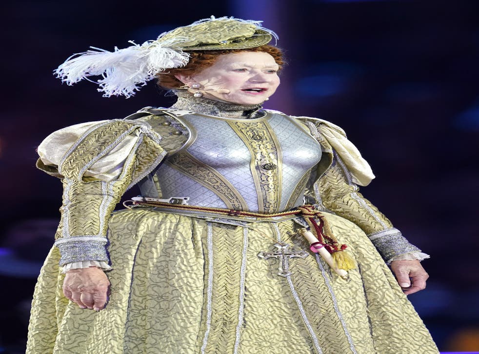 Dame Helen appeared as Queen Elizabeth I in a theatrical performance entitled A Gallop Through History (Steve Parsons/PA)