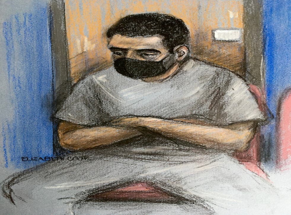 A court sketch of Callum Wheeler at a hearing at Maidstone Crown Court on May 13, 2021. (Elizabeth Cook/PA)