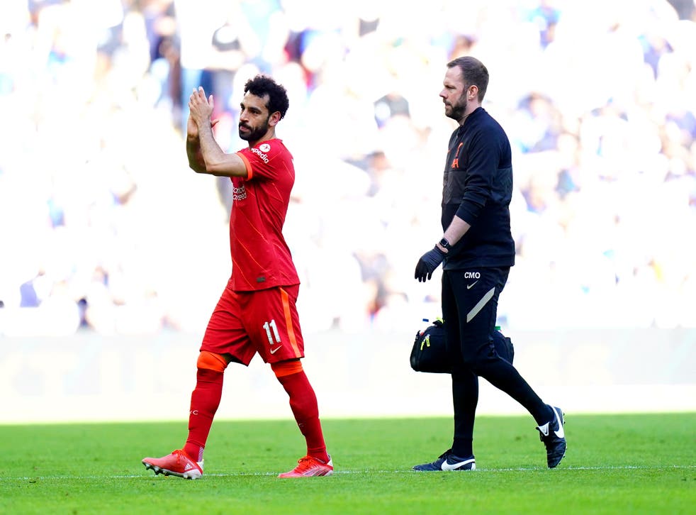 Salah left the field after 30 minutes at Wembley (Adam Davy/PA)