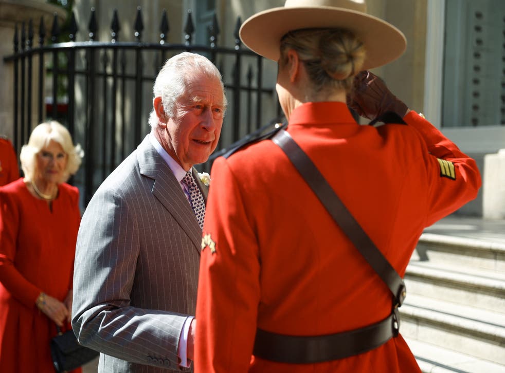 The Prince of Wales and Duchess of Cornwall visited Canada House in London ahead of their trip to the country (Hannah McKay/PA)