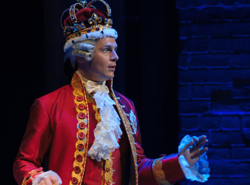 <p>Jonathan Groff is King George in Hamilton, the filmed version of the original Broadway production.</bl>