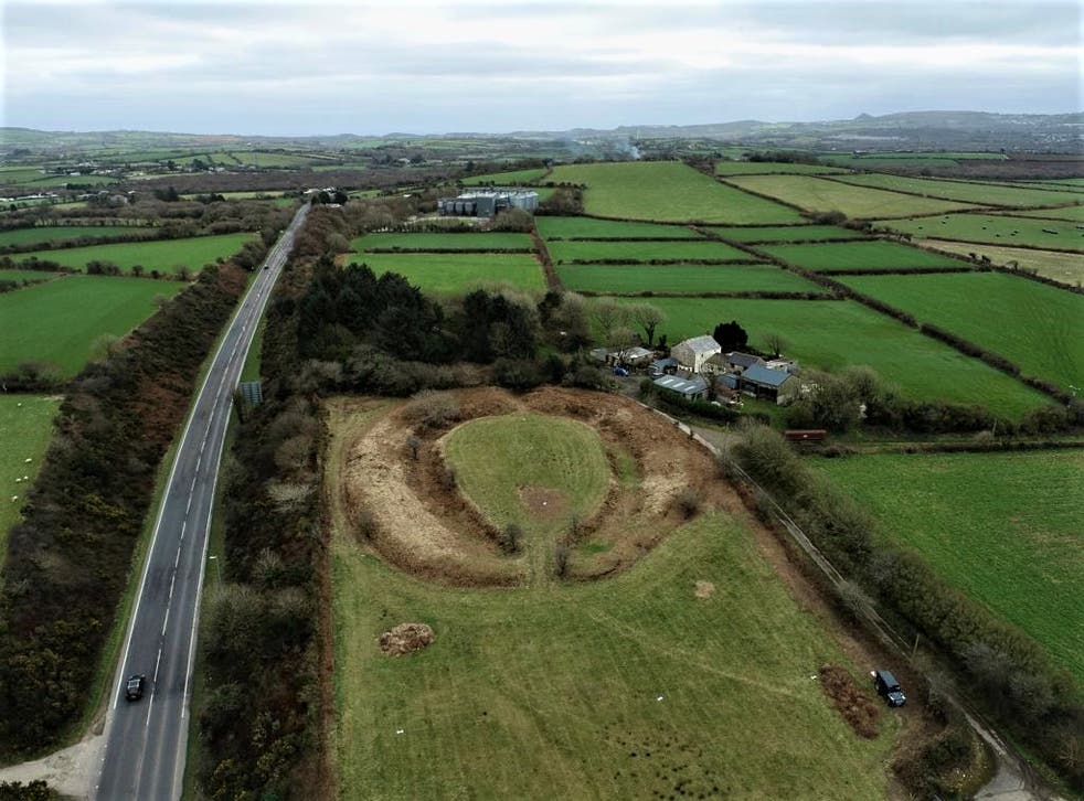 Archaeologists believe Castilly Henge was used for gatherings and rituals in the Neolithic period (Historic England/PA)
