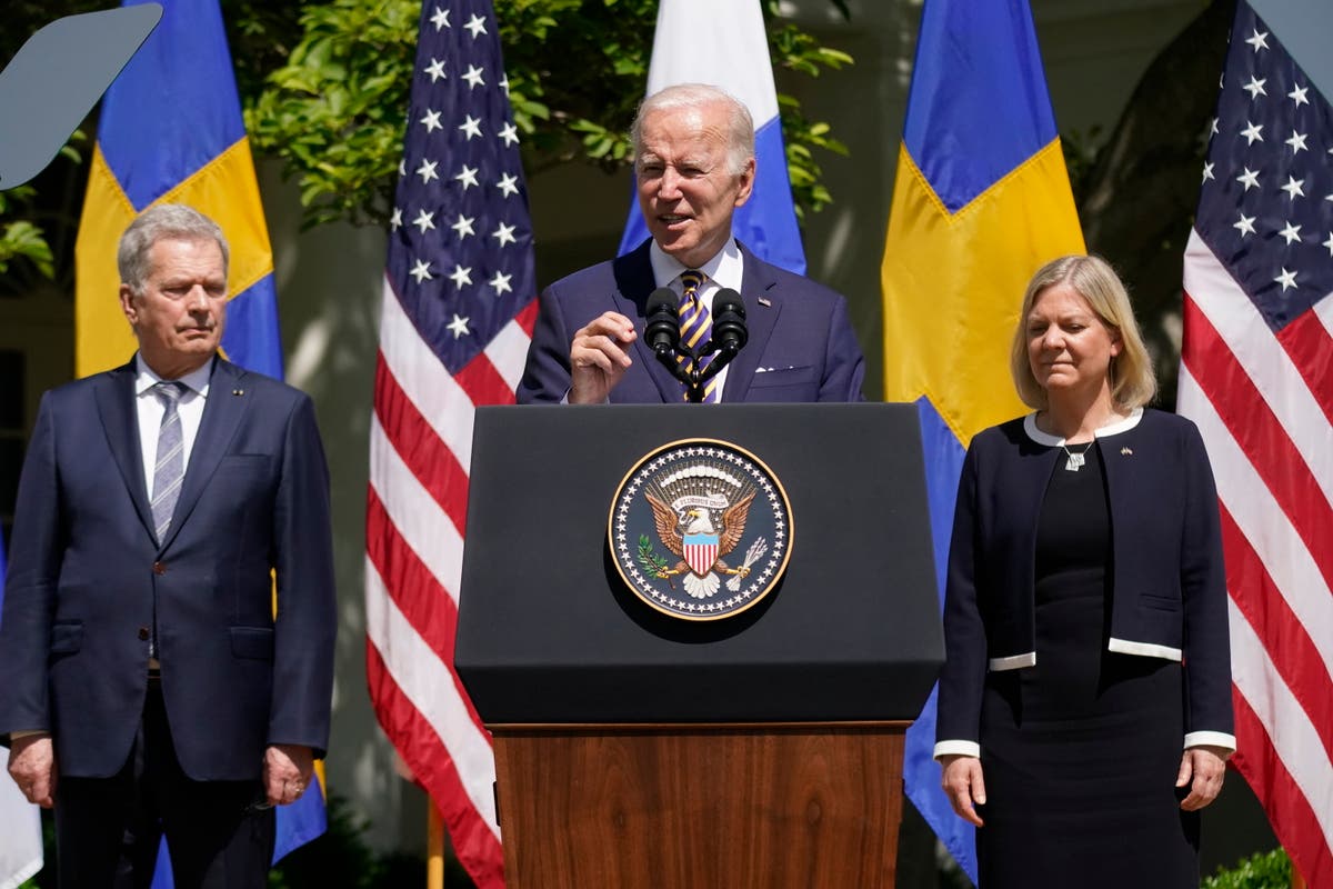 Biden offers ‘strong support’ for Finland and Sweden bids to join Nato