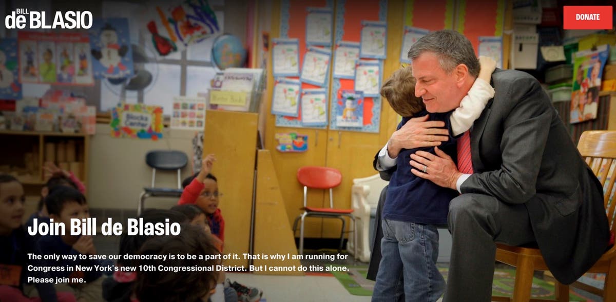Former New York City Mayor Bill de Blasio announces run for Congress