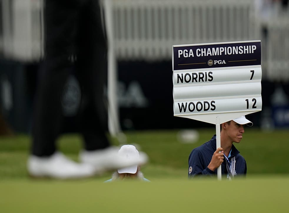 Tiger Woods struggled to a third round of 79 in the US PGA Championship (Eric Gay/AP)