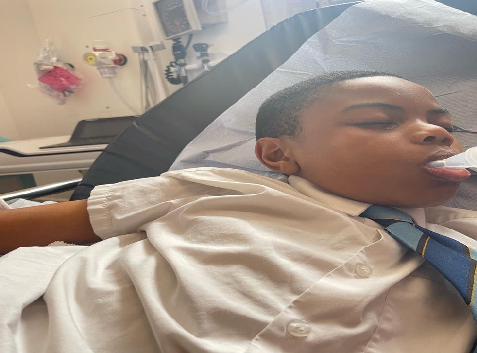 <p>Raheem lost his finger after he was injured fleeing bullies, his mother says </s>