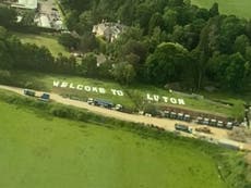 ‘Welcome to Luton’ prank sign panics Gatwick airport passengers