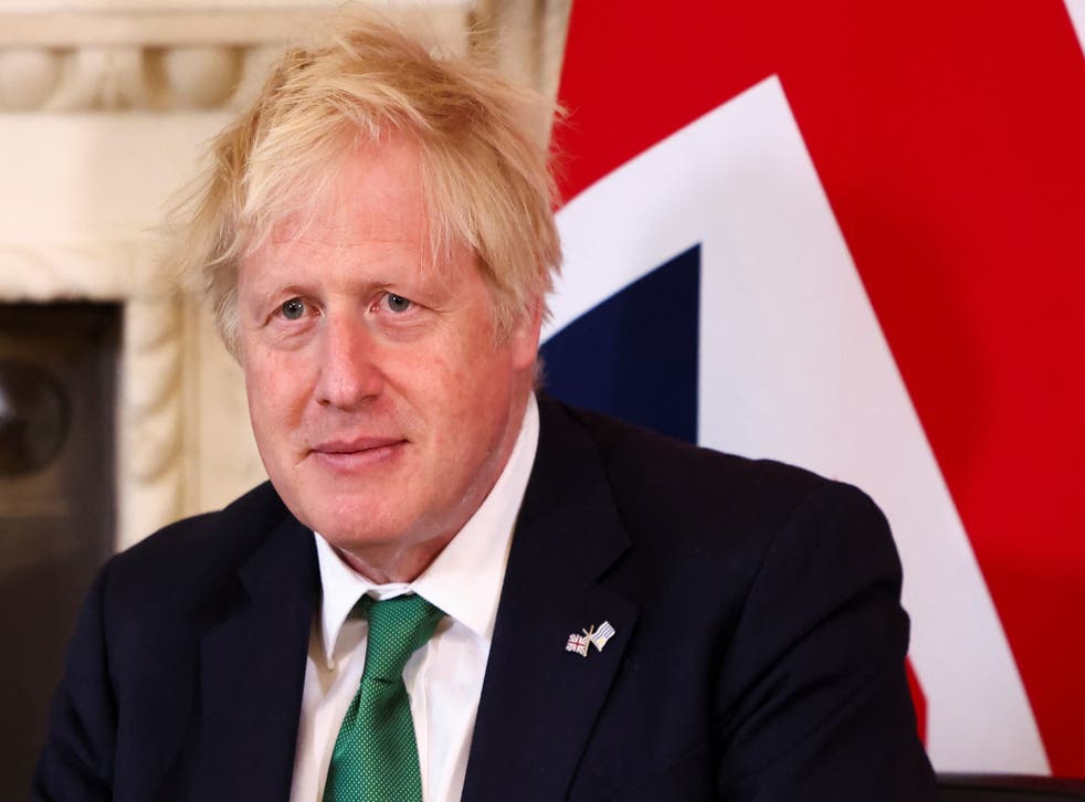 <p>British Prime Minister Boris Johnson at at 10 Downing Street on 23 Mei 2022 in Londen, Engeland<blp>
