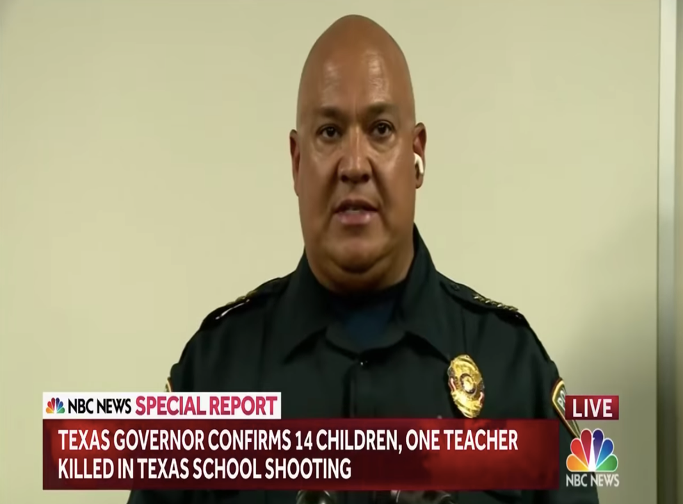 <p>Pedro ‘Pete’ Arredondo, the school’s police chief who delayed breaching the classroom,  is said to be under police protection</p>