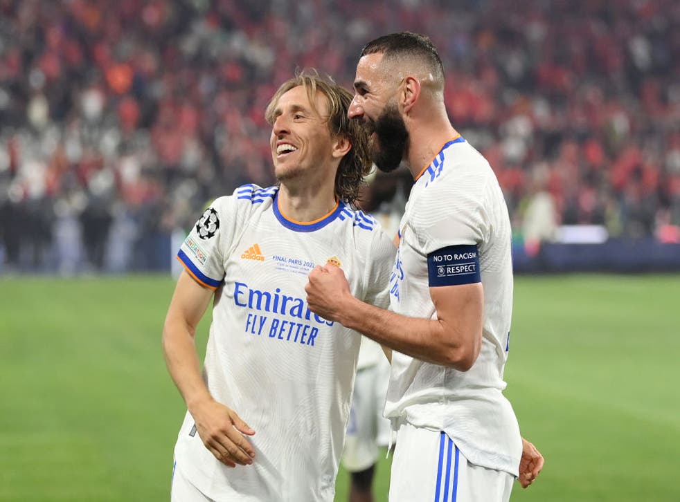 <p>Luka Modric and Karim Benzema are now five-time Champions League winners </p>