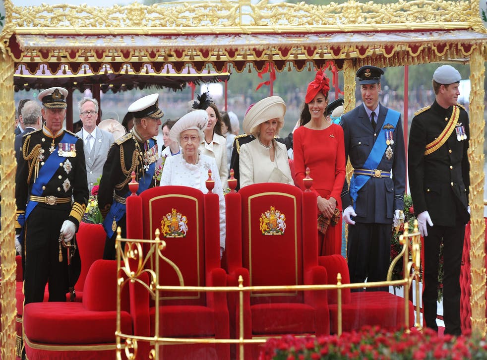 The royal family on board the Spirit of Chartwell during the Diamond Jubilee Pageant (John Stillwell/PA)