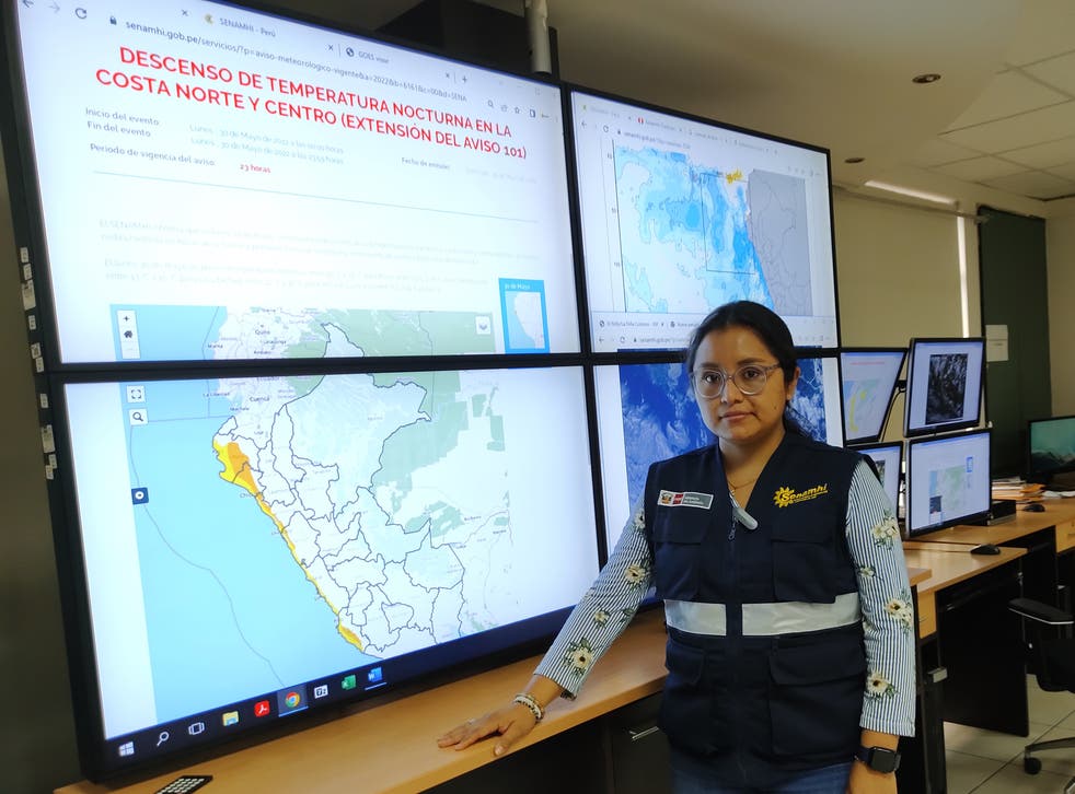 <p>Vannia Aliaga, an analyst at the National Meteorological and Hydrological Service of Peru</bl>