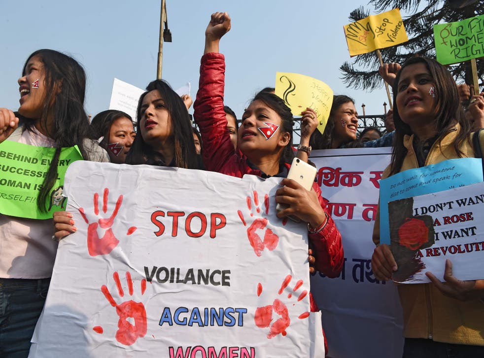 <p>Protesters attend an International Women's Day rally in Kathmandu</p>