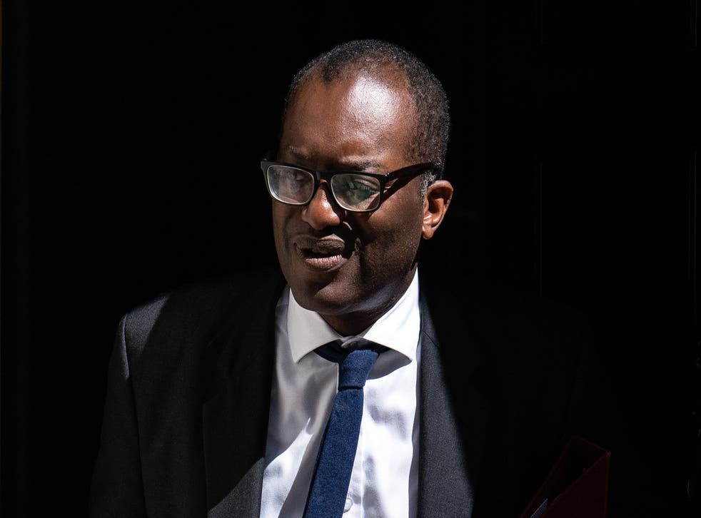 <p>Secretary of State for Business, Energy and Industrial Strategy Kwasi Kwarteng leaves after attending the weekly government cabinet meeting at Downing Street on 7 June 2022</bl>
