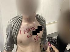 Probe after student pictured with swastika and ‘I hate n****s’ scrawled on chest