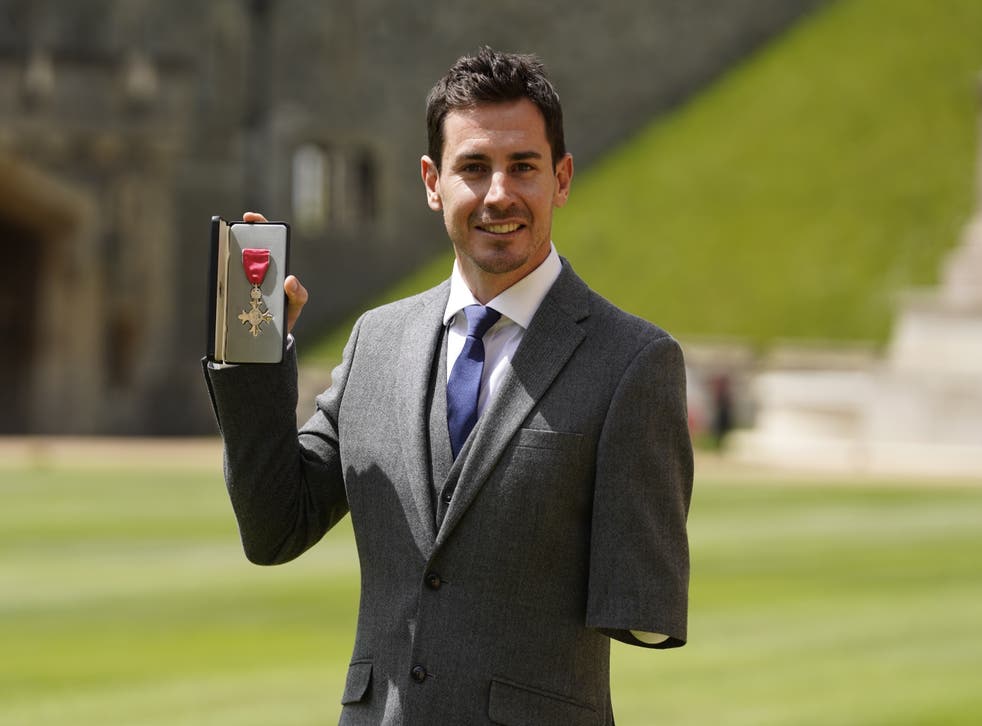 Jaco van Gass with his MBE following an investiture ceremony at Windsor Castle (Andrew Matthews/PA)