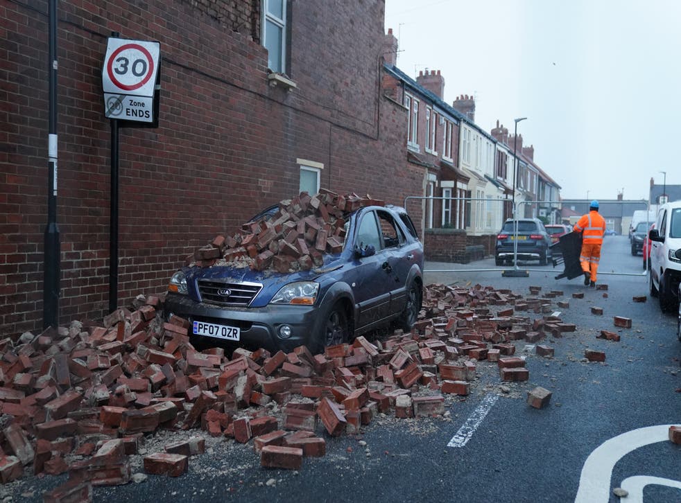 Damage in Roker, Sunderland, after Storm Arwen (Owen Humphreys/PA)