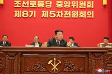 North Korean leader reaffirms arms buildup in party meeting