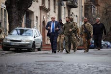 Johnson visits Kyiv to offer troop training to ‘change equation’ against Russia