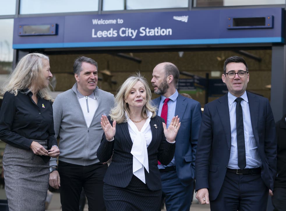 Mayor of Liverpool City Region Steve Rotheram (second left), Mayor West Yorkshire Tracy Brabin (centre), Mayor of North of Tyne Jamie Driscoll (second right) and Mayor of Greater Manchester Andy Burnham have all backed the report (Danny Lawson/PA)