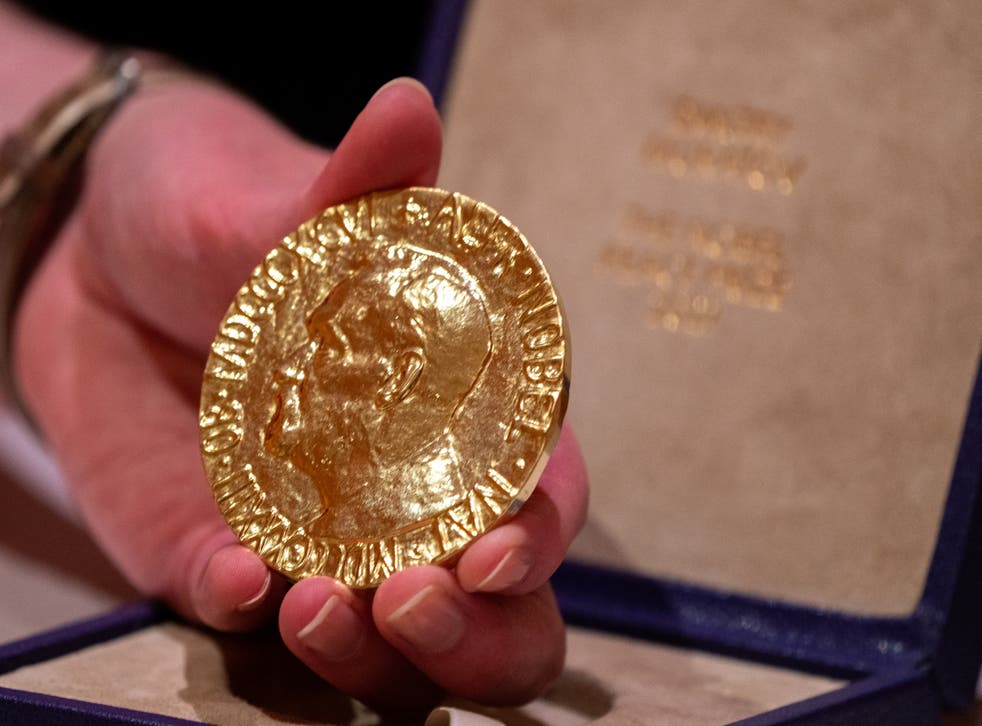 <p>Dmitry Muratov’s 2021 Nobel Peace Prize medal</p>